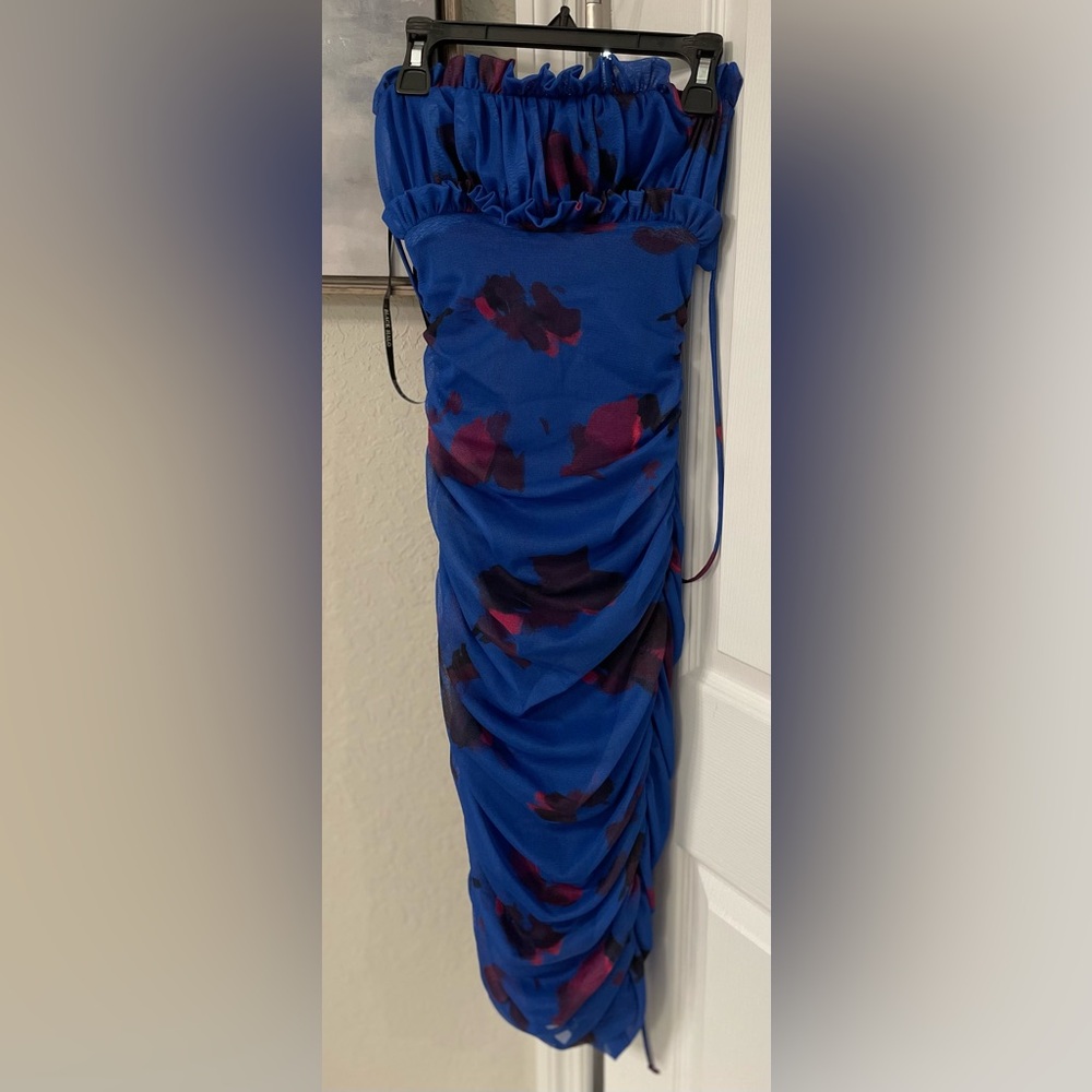 Black Halo Women’s Azra Floral Ruffle Trim Knee-length Sheath Dress-NWT-Sz 0/XS-